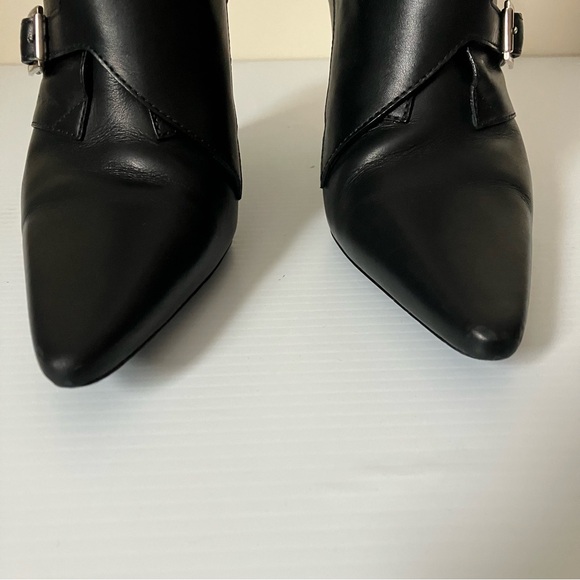 Louis Vuitton Black Leather LV Logo Janet Ankle Buckle Heeled Boots size 38 - Picture 5 of 15